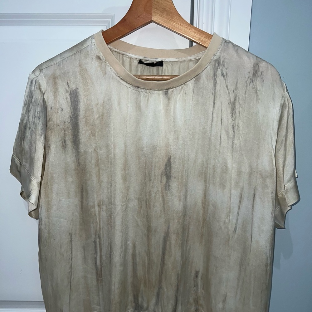 ATM Silk T-Shirt in Watercolor Tie Dye